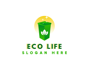 Garbage Bin Leaf logo design