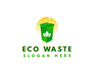 Garbage Bin Leaf logo design