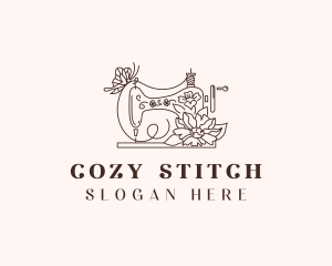 Floral Sewing Machine logo design