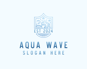 Swimming Beach Tourism logo design