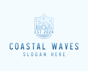 Swimming Beach Tourism logo design