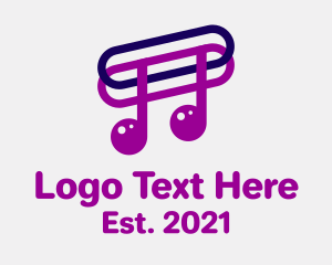 Lyrics - Musical Note Paper Clip logo design