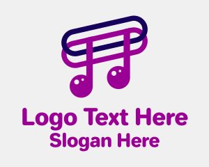 Musical Note Paper Clip Logo