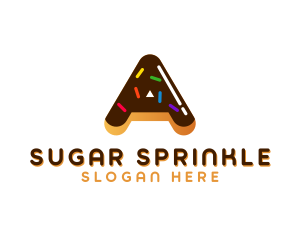 Donut Sweet Food Letter A logo