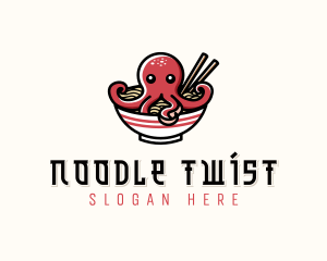 Octopus Ramen Noodles logo design