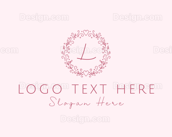 Floral Wreath Wedding Planner Logo