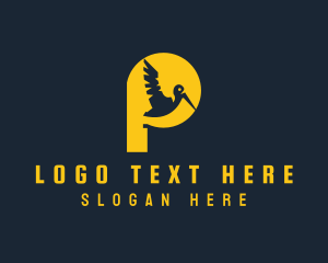 Yellow Pelican Letter P logo