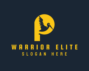 Yellow Pelican Letter P Logo