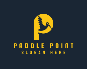 Yellow Pelican Letter P logo design