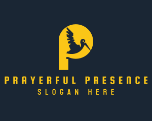 Yellow Pelican Letter P logo design