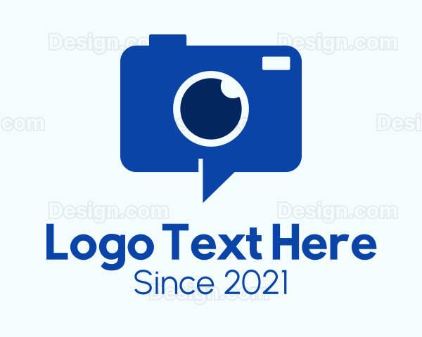 Blue Digital Camera Chat Logo