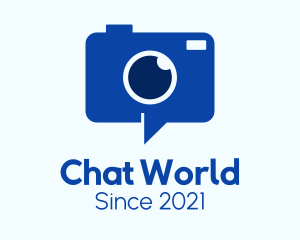 Blue Digital Camera Chat logo design