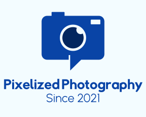 Blue Digital Camera Chat logo design