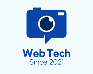 Blue Digital Camera Chat logo design