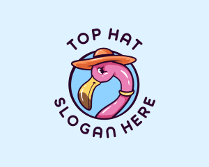 Flamingo Bird Hat  logo design