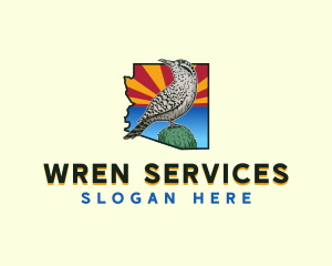 Arizona Cactus Wren Bird logo design