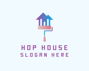 Paint Roller House logo design