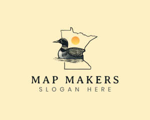 Loon Bird Minnesota  logo design