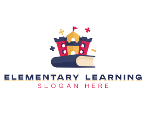 Book Castle Learning Kindergarten logo design