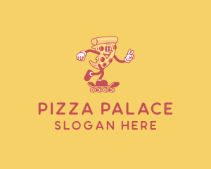 Retro Skating Pizza logo