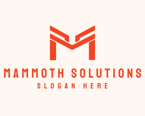 Orange Modern Letter M logo design