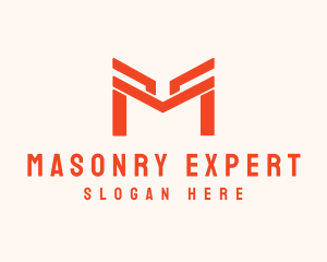 Orange Modern Letter M logo design