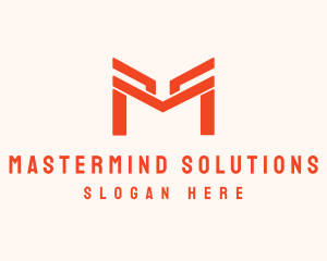 Orange Modern Letter M logo design