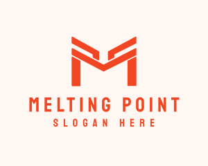 Orange Modern Letter M logo design