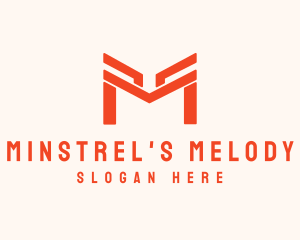 Orange Modern Letter M logo design