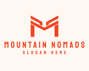 Orange Modern Letter M logo design