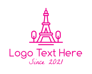 Eiffel Tower Landmark  logo design