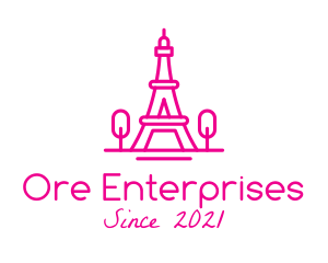 Eiffel Tower Landmark  logo design