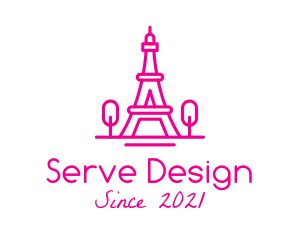 Eiffel Tower Landmark  logo design