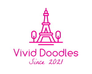 Eiffel Tower Landmark  logo design