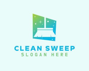 Clean Broom Housekeeper logo design