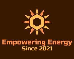 Hexagon Solar Sun logo design