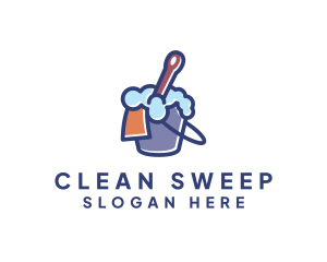 Cleaning Bucket Janitorial logo design