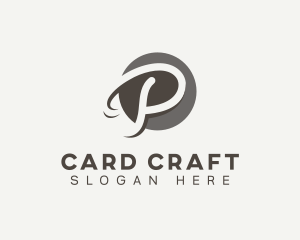 Cursive Startup Letter P logo design