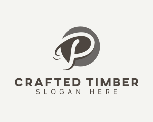 Cursive Startup Letter P logo design