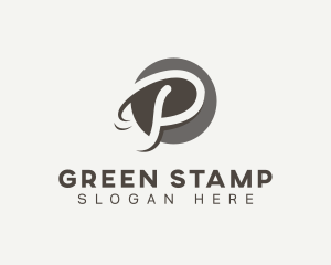 Cursive Startup Letter P logo design