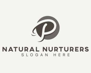 Cursive Startup Letter P logo design