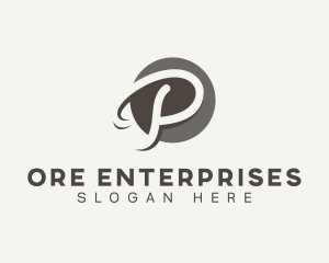 Cursive Startup Letter P logo design