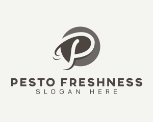 Cursive Startup Letter P logo design