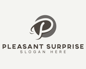 Cursive Startup Letter P logo design