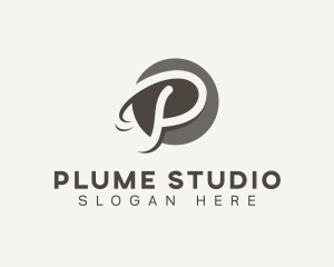 Cursive Startup Letter P logo design