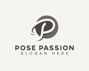 Cursive Startup Letter P logo design