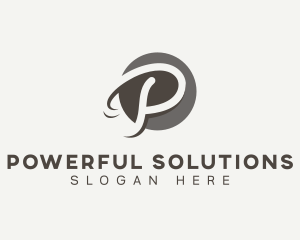 Cursive Startup Letter P logo design