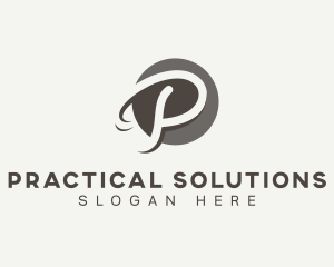 Cursive Startup Letter P logo design