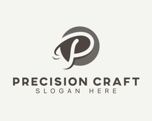 Cursive Startup Letter P logo design