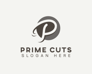 Cursive Startup Letter P logo design